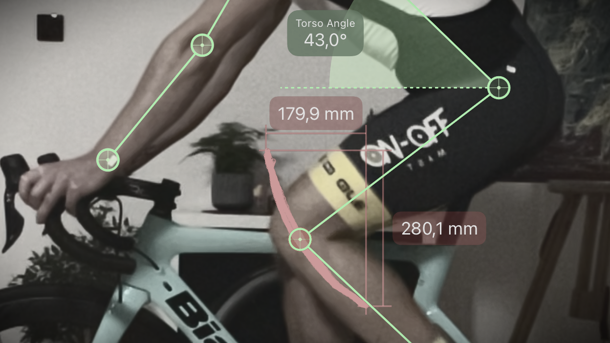 Bikefit bikefit, dráha kolene